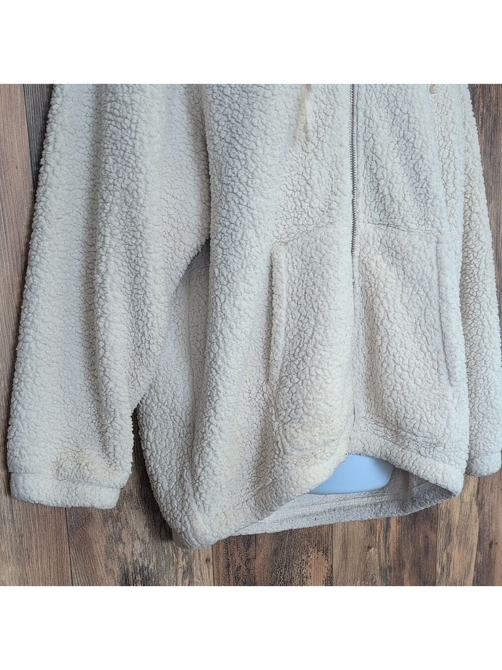 American Eagle Plush Cream Sherpa Oversized Hoodie S                   D465 - Picture 3 of 7